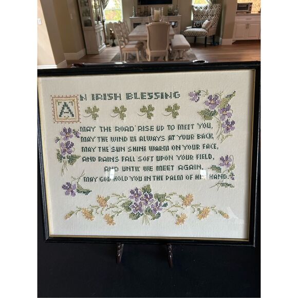 IRISH BLESSING Vintage Sampler - Picture 1 of 7